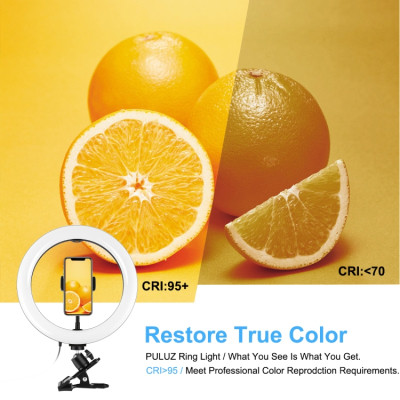 Набір блогера Puluz Ring USB LED lamp PKT3126B 10.2&quot; + зажим (PKT3126B) Вінниця - фото 4