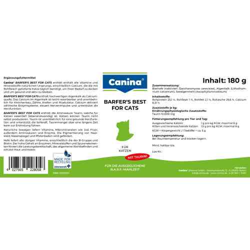 Витаминно-минеральный комплекс Canina Barfer Best для кошек на натуральном кормлении порошок 180 г Киев