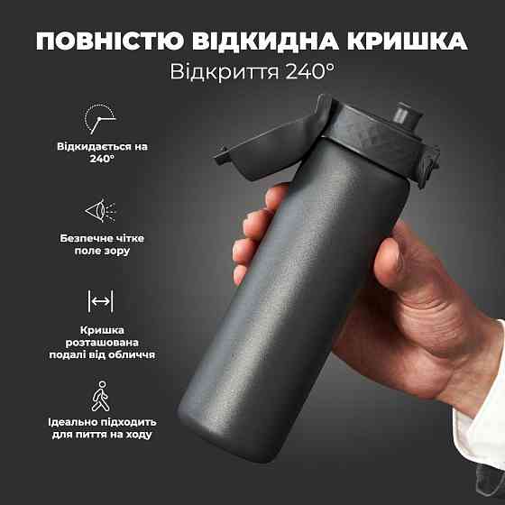 Пляшка для води металів вакуумна ION8 500 мл. Vacuum Insulated, Grey Київ