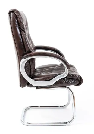 Офісне Конференційне Крісло Richman Cagliari Titan Dark Brown Хром CF Коричневий Київ