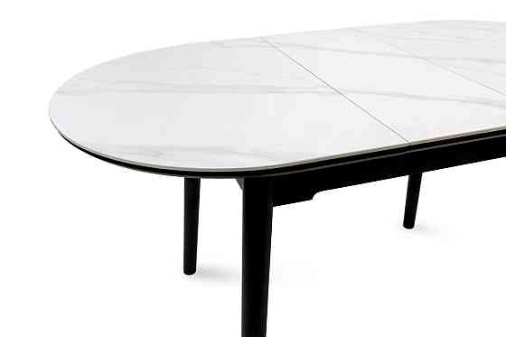 Стіл Тітан 110/140*75, чорний/керам білий Киев