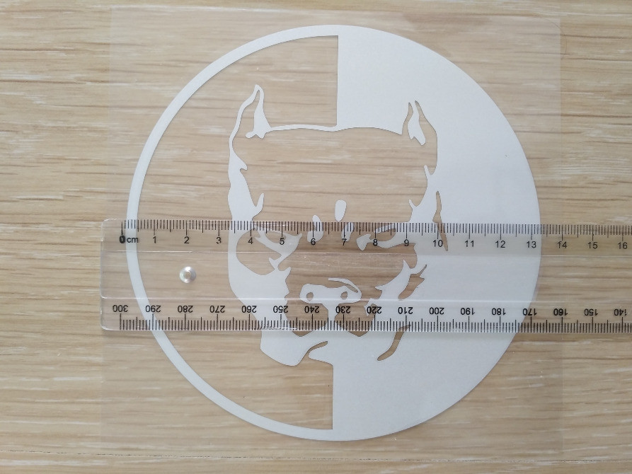 Наклейка на авто Питбуль большая Белая светоотража Киев - изображение 4