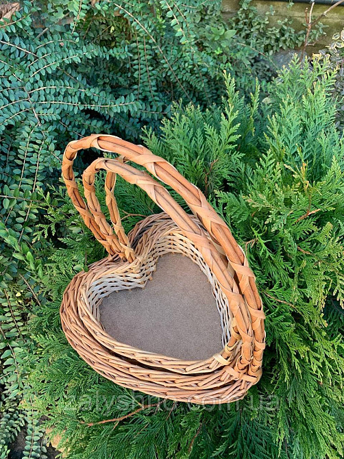 Корзина плетеная сердце  | корзина из лозы  новогодняя |плетеная корзина на подарки Киев - изображение 6
