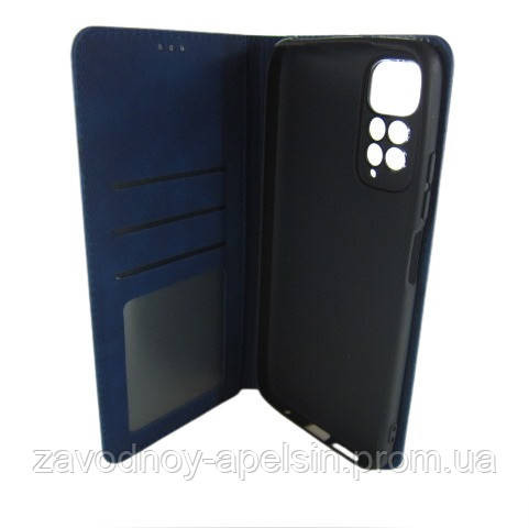 Чохол книжка Xiaomi Redmi Note 11 11s Шкіряний (синій) Одеса - фото 2