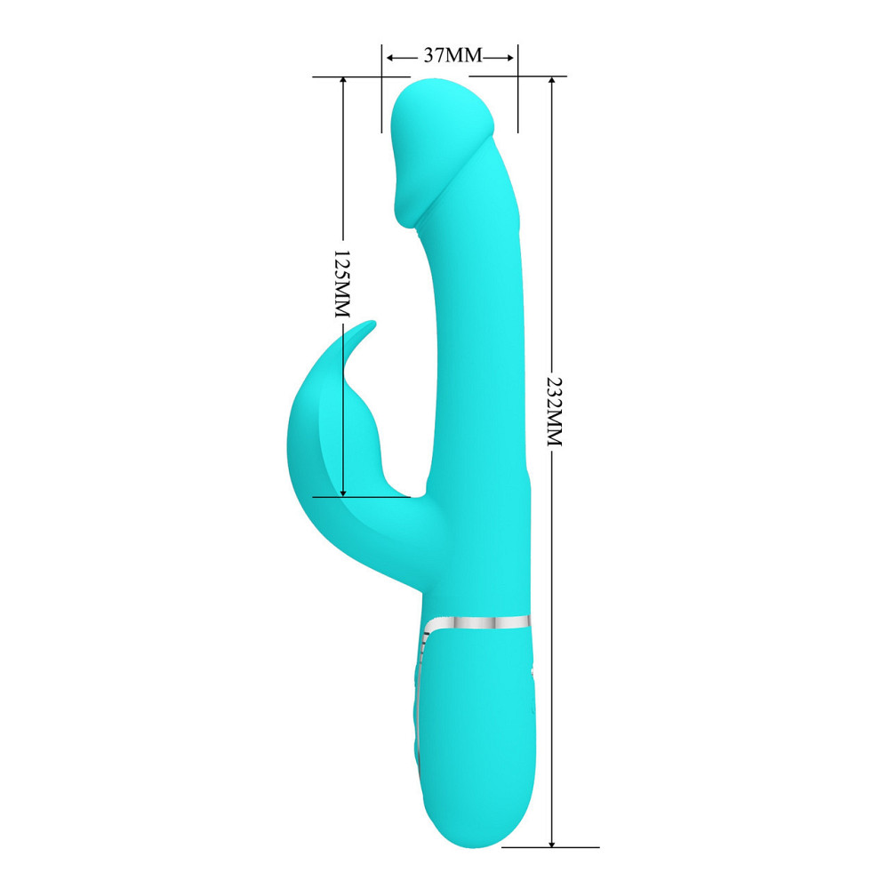 Вибратор с стимулятором клитора PRETTY LOVE - Kampas Rabbit 3 in 1 Green, BW-500025-1 Sex Aura Киев - изображение 9