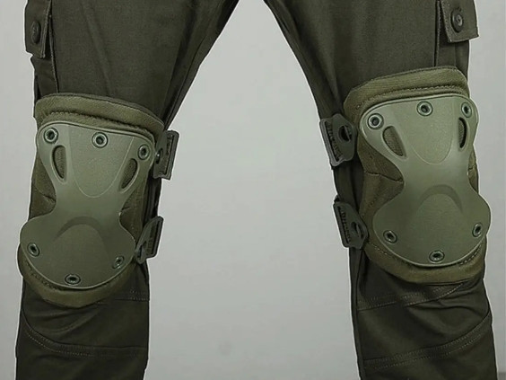 Комплект захисту Наколінники + налокотники із удароміцного пластику (Оливковий) Вінниця - фото 6
