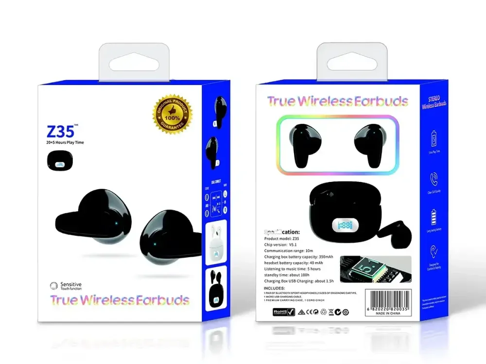 Бездротові навушники Bluetooth True Wireless Z35 з кейсом, до 5 годин, стильні та зручні Одеса - фото 5