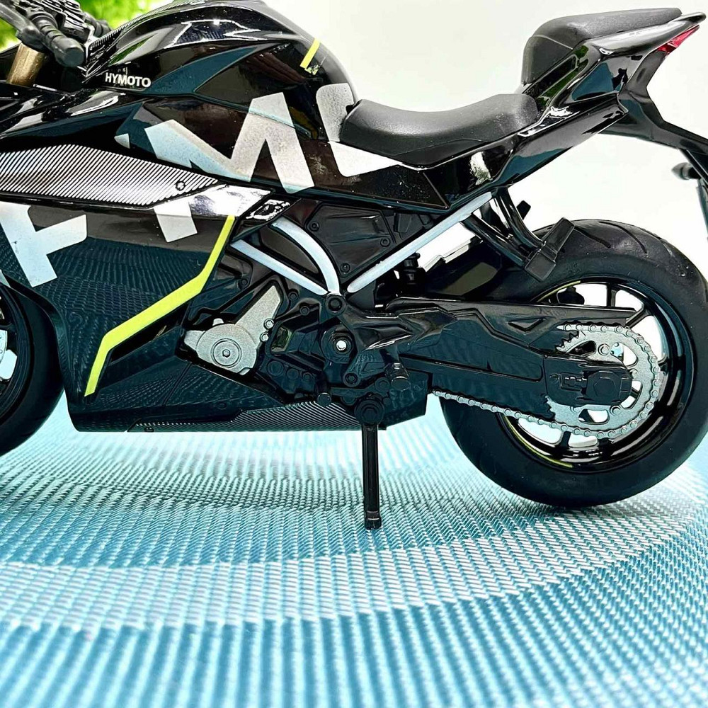 Мотоцикл металопластиковий звуки підсвічування гумові шини рухомі елементи 1:12 Чорний (BG 36-480) Чернігів - фото 4