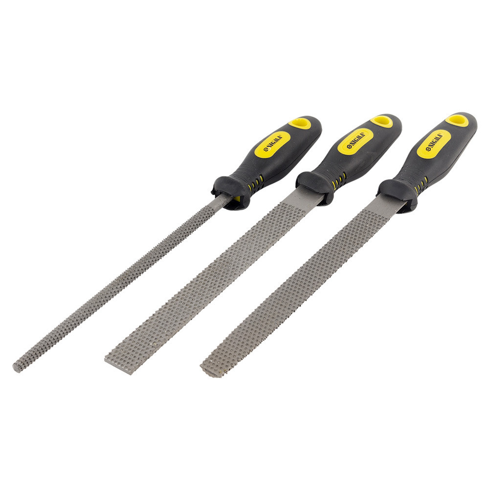 Набір рашпилів 3 шт 200 мм двокомпонентна ручка (плоский, напівкруглий, круглий) SIGMA (4410861) Київ - фото 3