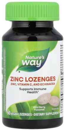 Цинк глюконат Nature's Way Zinc Lozenges 60 пастилок Ягоды Киев