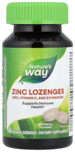 Цинк глюконат Nature's Way Zinc Lozenges 60 пастилок Ягоды Киев - изображение 1