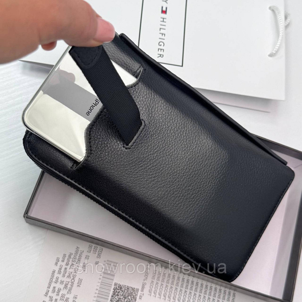 Шкіряний брендовий функціональний клатч TH (6615) Київ - фото 6