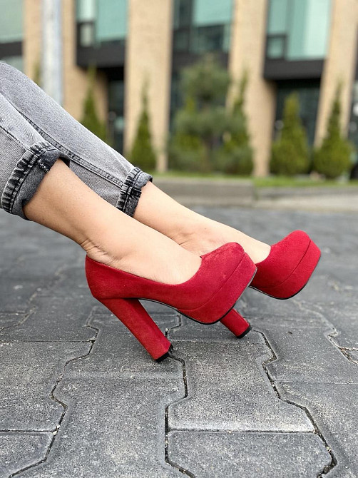 Туфлі жіночі STILLETA червоні еко-замша каблук 12см (A115-9321-21) Коломия - фото 4