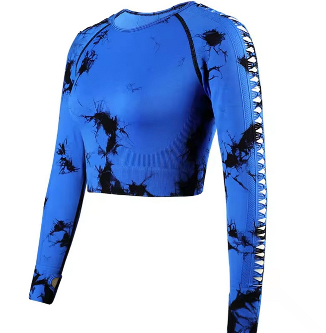 Жіночий костюм для фітнесу спортивний для залу L синьо-чорний Київ - фото 4