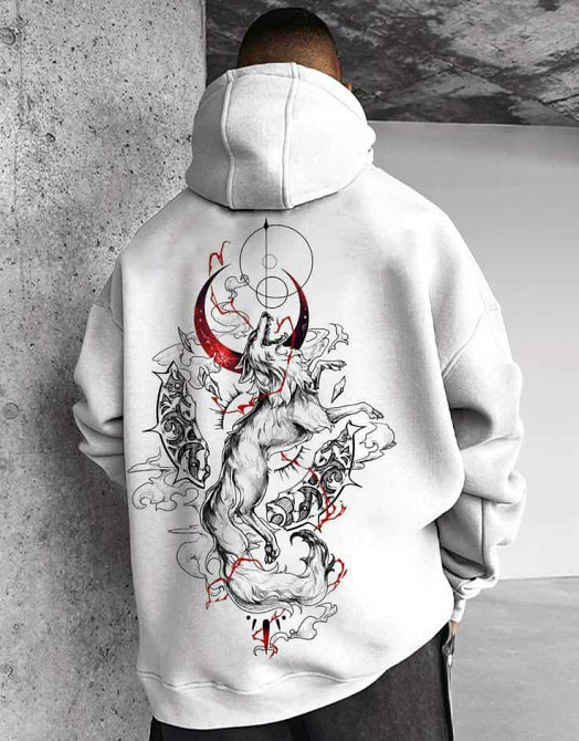 Худи, белая толстовка мужская, свитшот 2702804612 размер 46 Днепр - изображение 1