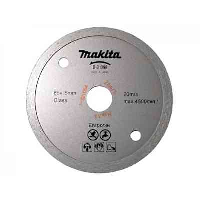Круг отрезной Makita алмазный по керамической плитке и стеклу сплошной 85х15х1,8 мокрый рез (B-21098) Винница
