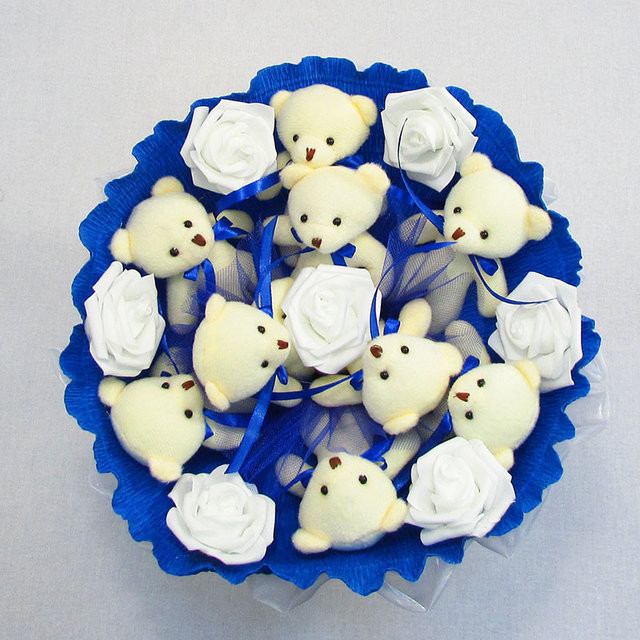 Букет из мягких игрушек 9 мишек 5339IT синий Винница - изображение 3