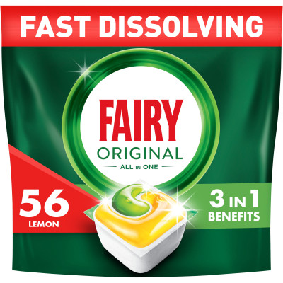 Таблетки для посудомоечных машин Fairy Original All in One Lemon 56 шт. (8700216237352) Винница - изображение 1