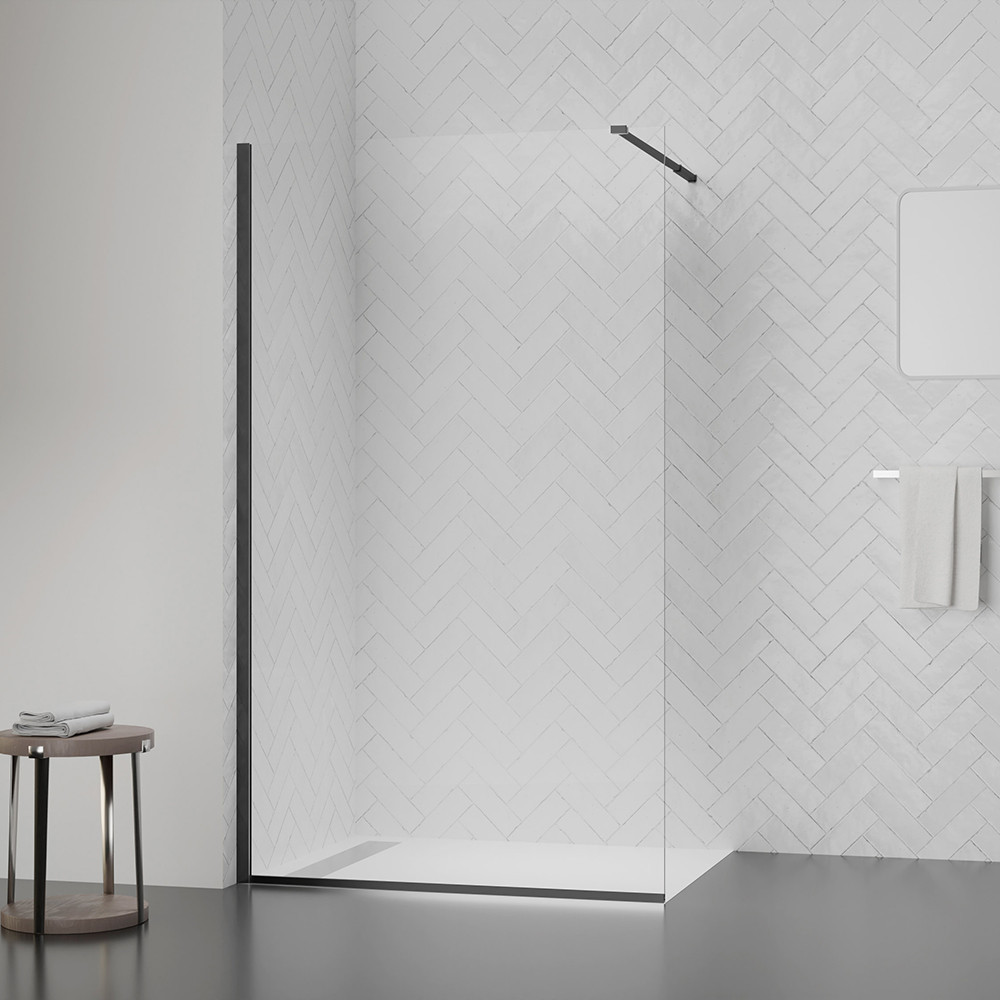 Душова перегородка Qtap Walk-In Standard BLM201.C8 100х200 см, скло Clear 8 мм, покриття CalcLess Київ - фото 11