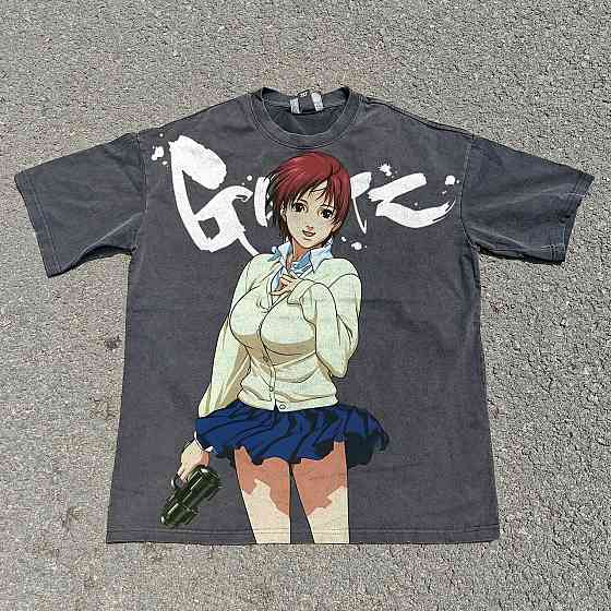 Футболка для хлопчика з принтом аніме Аніме Гантз Кеі Кісхімото оверсайз (зріст від 165 до 180) Чорний Дніпро