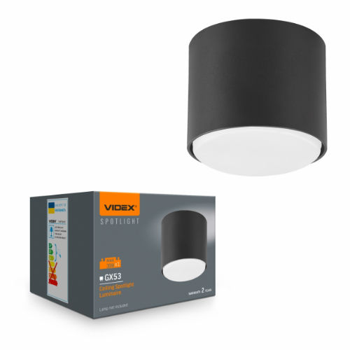 LED Світильник під лампу GX53 накладний чорний VL-SPF26A-B Videx Житомир