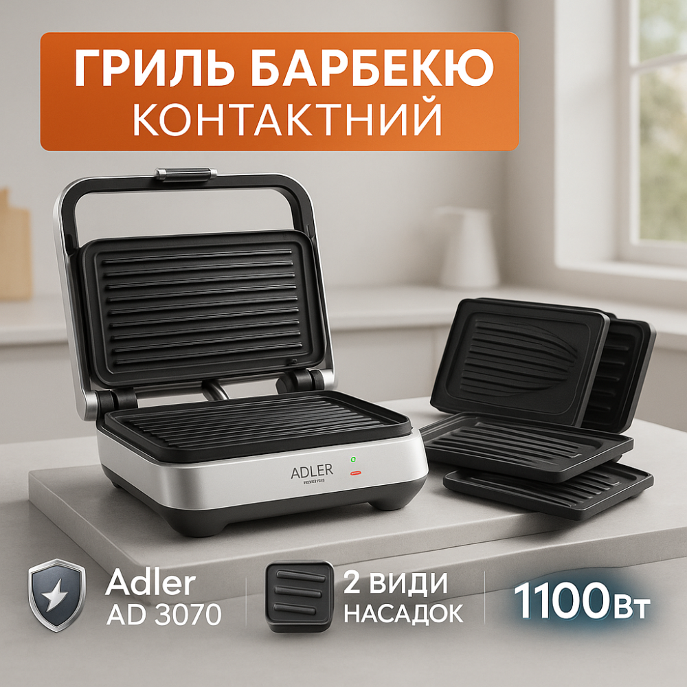 Бутербродниця Adler AD 3070 2в1 1100Вт White JA-14 Львів - фото 15