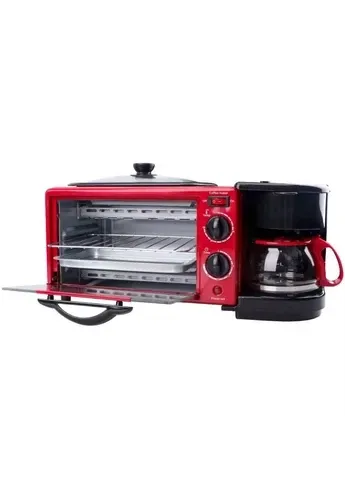 Піч електрична для сніданку 3 в 1 3600Вт Кавоварка Сковорода BITEK BT-5308R Колір корпусу Червоний Одеса - фото 5