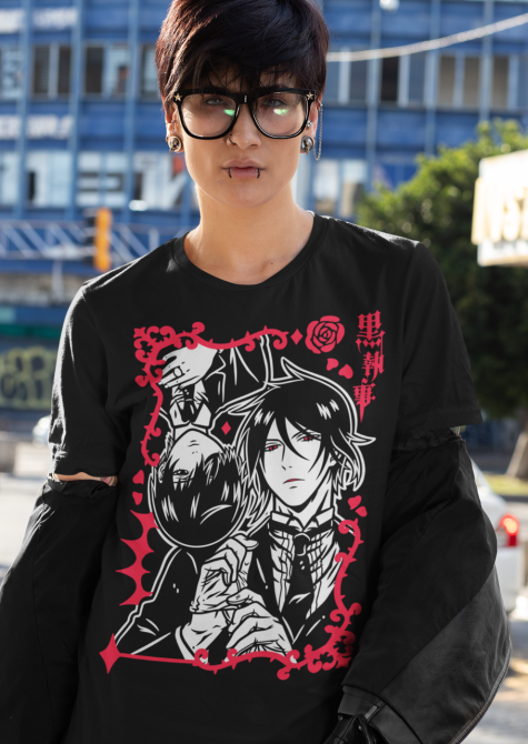 Футболка для хлопчика з аніме принтом Блакк Бутлер Кіел Пхантомхіве оверсайз (зріст від 165 до 180) Чорний AnimeJ0624m Дніпро - фото 2