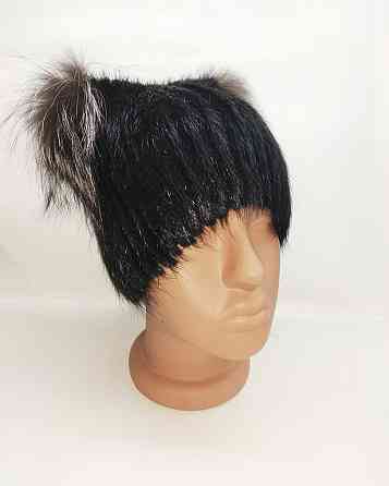 Шапка хутряна жіноча з вушками Беатріс Чорний Харків