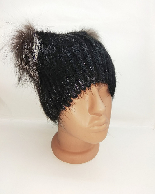 Шапка хутряна жіноча з вушками Беатріс Чорний Харків - фото 1