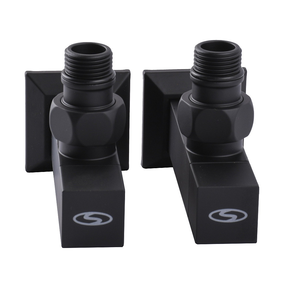 Набір Кран напівобертовий кутовий з американкою SOLOMON LUX 1/2″ CUBE BLACK 8888 (1уп) Луцк - изображение 2