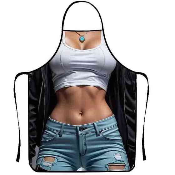 Фартух з приколом дівчина в джинсах 80 на 60 см різнобарвний Київ