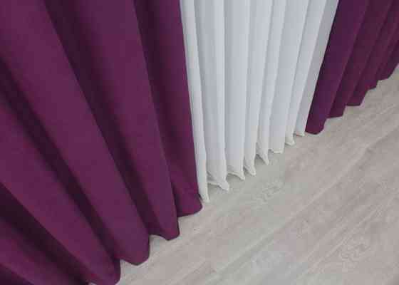 Шторная ткань нубук однотонный, Турция, цвет фуксия 1513ш Киев