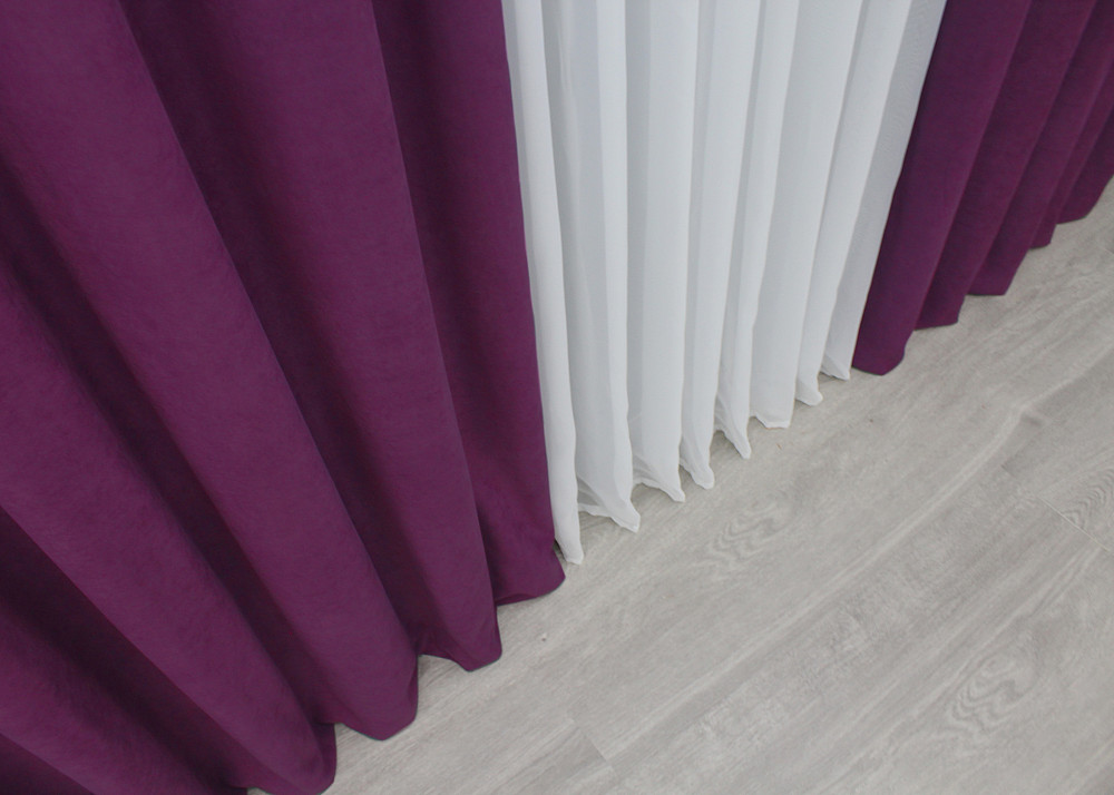 Шторная ткань нубук однотонный, Турция, цвет фуксия 1513ш Киев - изображение 5