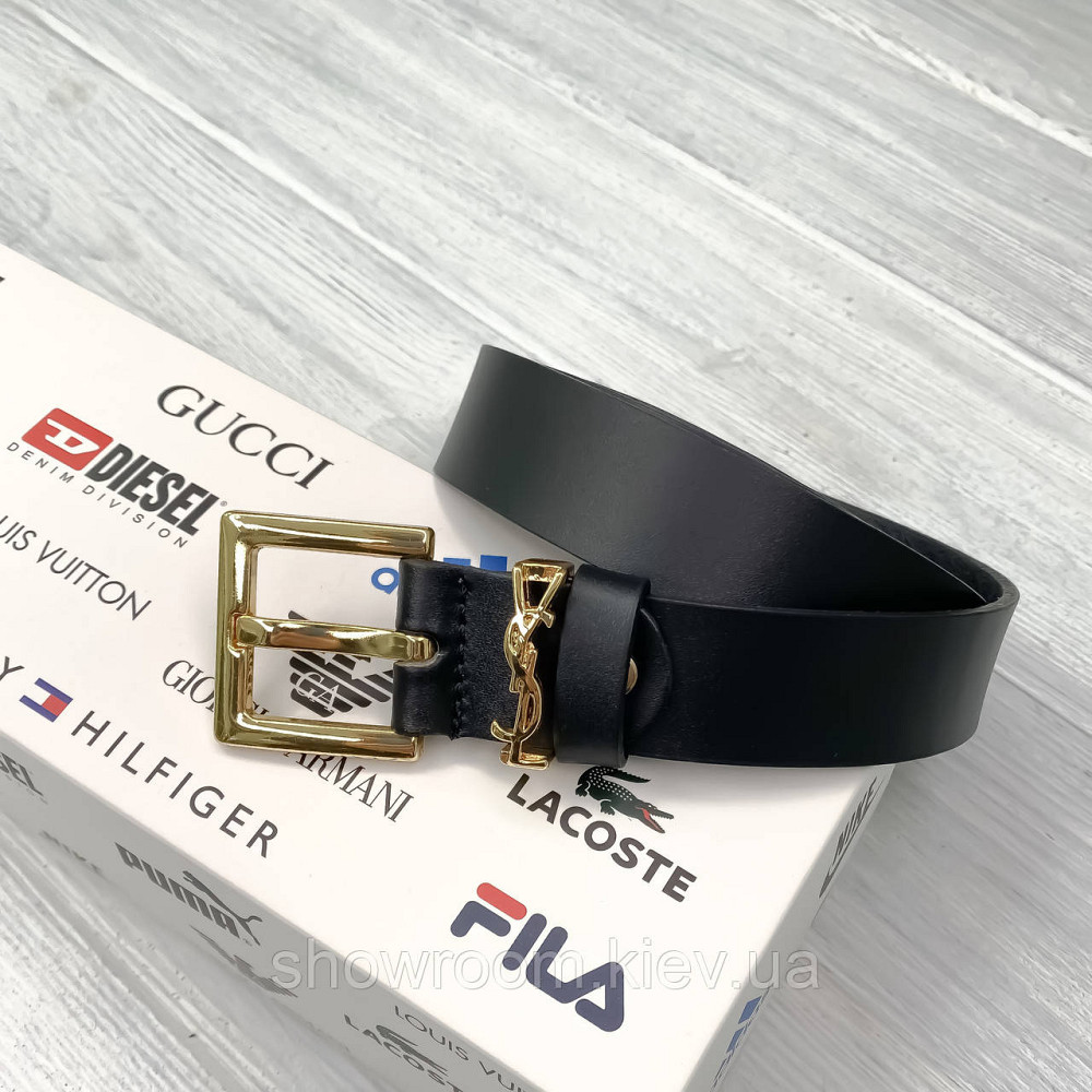 Женский кожаный бредовый ремень (8650) gold Киев - изображение 1