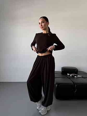 Женский повседневный прогулочный костюм двойка: кофта и брюки турецкая двунить Одесса