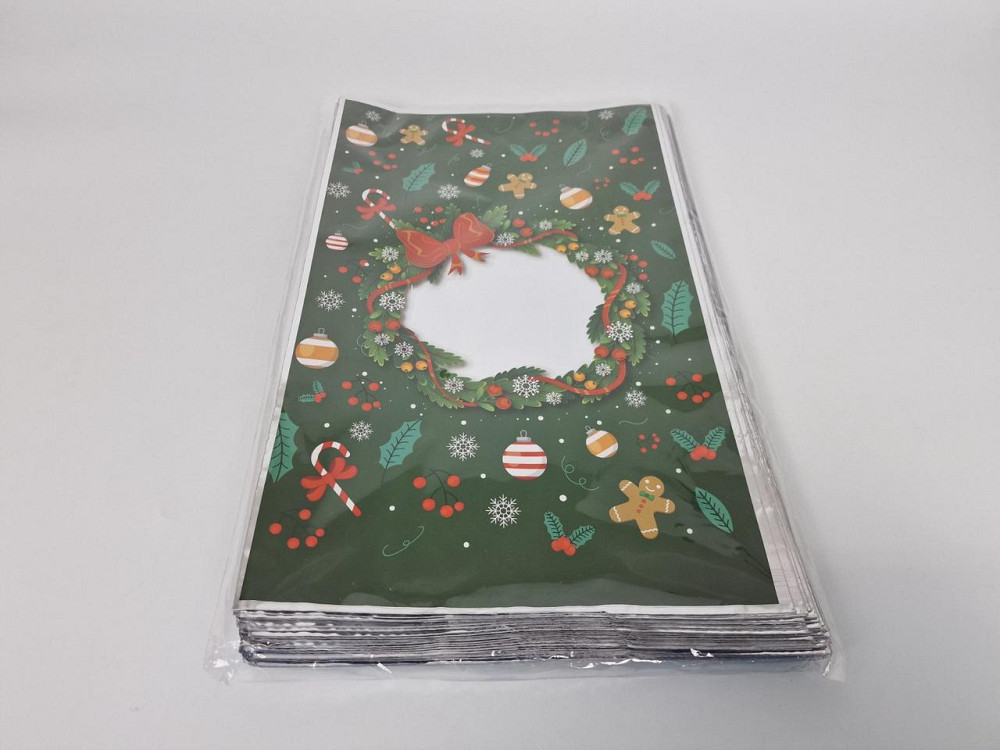 Упаковка новорічна для цукерок і подарунків (25*40) No25 Різдвяний вінок (100 шт.) Харків - фото 1