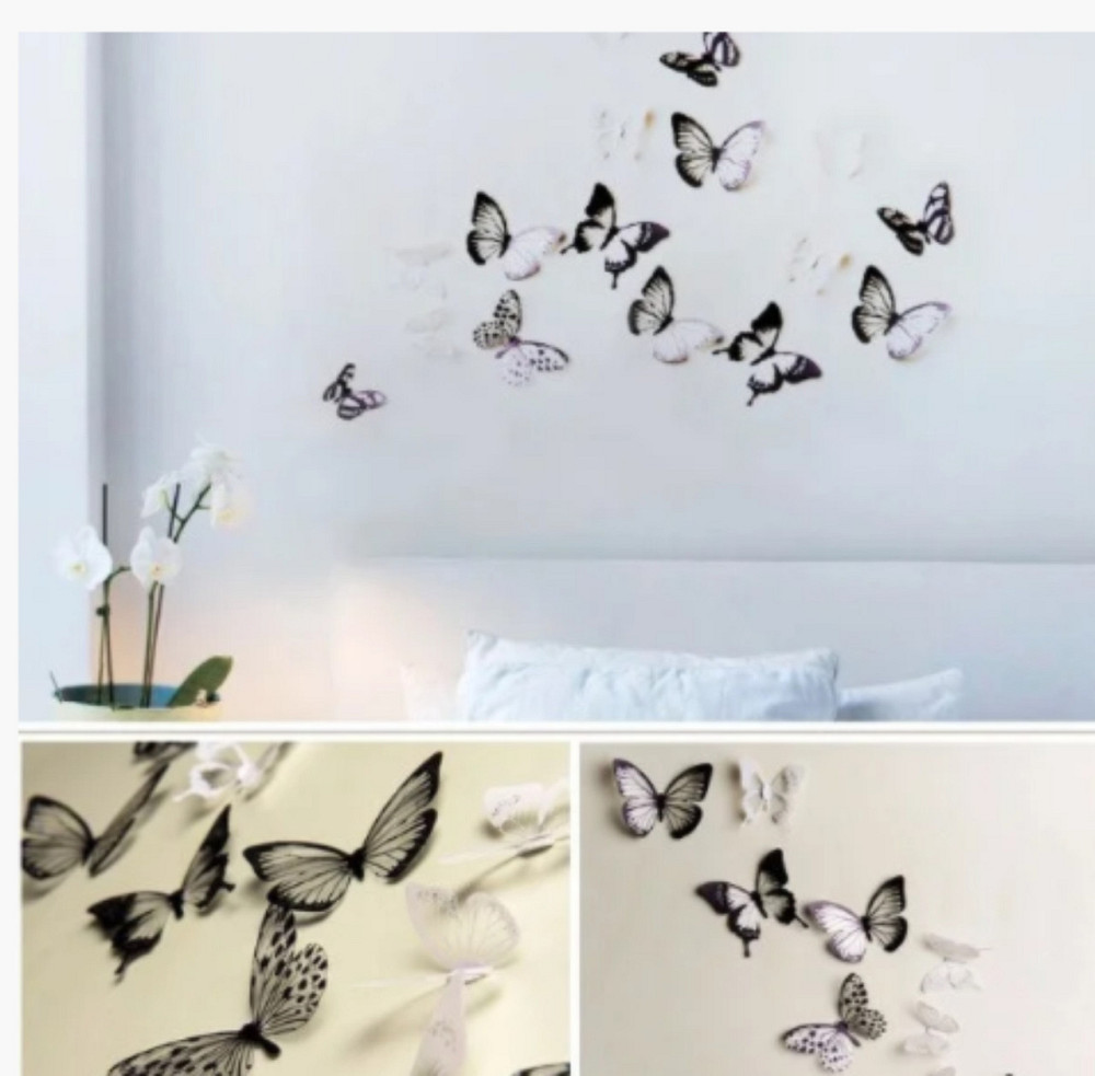 Виниловая наклейка Бабочки 3D набор 18 шт Киев - изображение 2