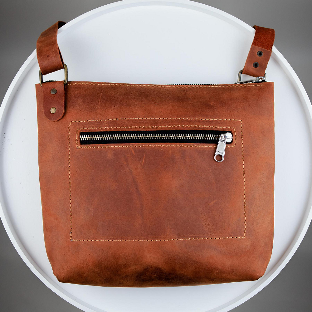 Сумка-месенджер Skill з натуральної шкіри Crazy Horse, через плече (Світло-коричневий) Суми - фото 2