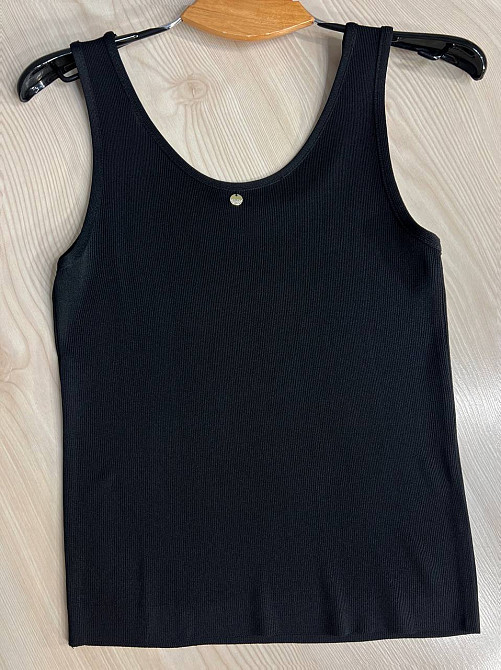 Майка женская A-N 2295 в рубчик с кулоном, черный, one size Киев - изображение 9