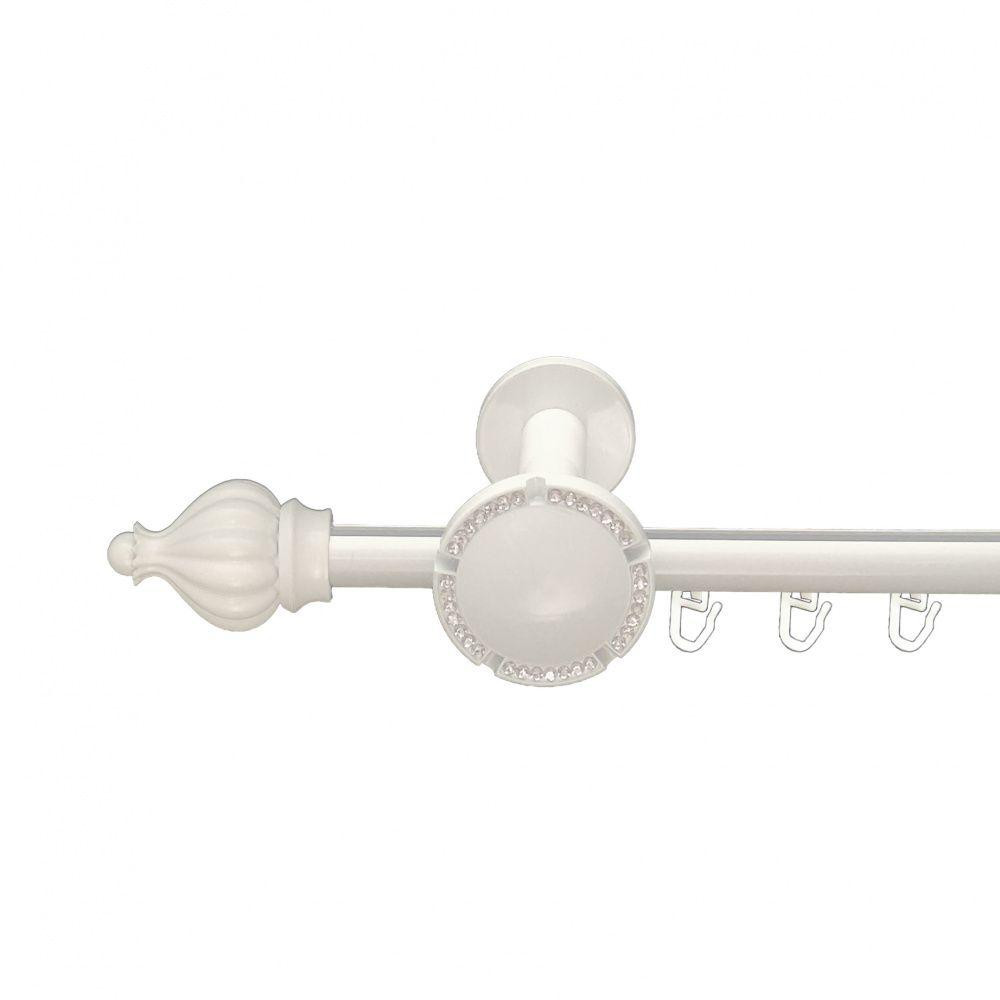 Карниз Orvit Таджа металевий однорядний розета реверс фламо профільна труба  Арктіс 19 мм 300 см (00-00013197) Львов - изображение 1