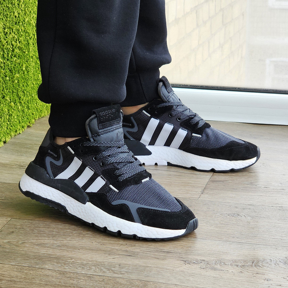 Летние Кроссовки Adidas Jogger Сеточка Чёрные Адидас Беговые Лёгкие (размеры: 41,42,43,44,45) Видео Обзор Днепр - изображение 7