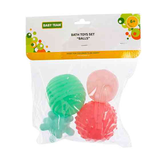 Дитячий набір іграшок для ванної "М'ячики" 9024 у наборі 4 штуки Вінниця