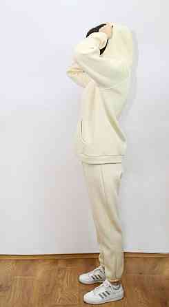 Костюм женский теплый спортивный на флисе кофта на змейке Молочный 50/52 Харьков