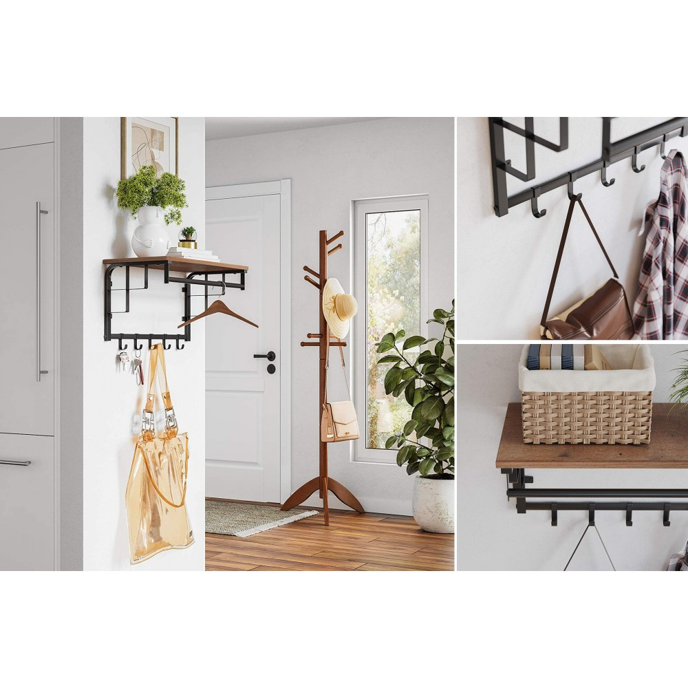 Вішалка для одягу настінна з полицею Bonro BN-124 76 см органайзер для одягу Київ - фото 3