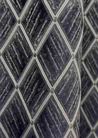 Комплект готових штор VR-Textil Жакард RUBI № 1758ш Темно-синій з молочним 150х300 см 2 шт (33-0716) Київ