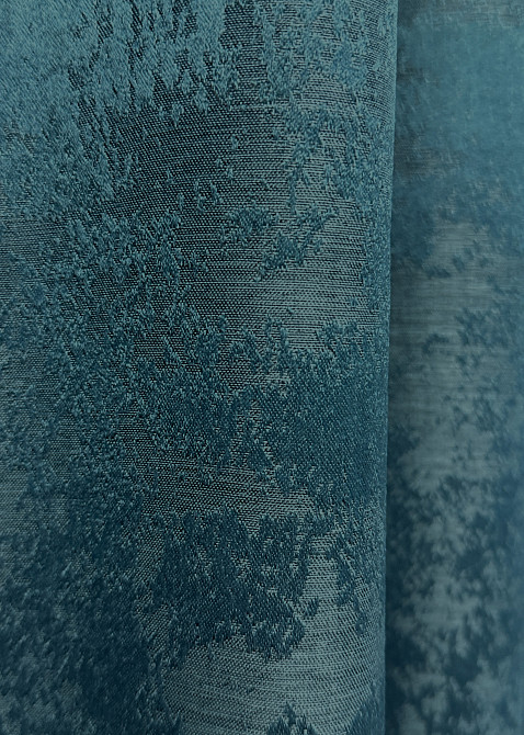 Комплект коротких штор VR-Textil Жакард Sultan YL № 1546ш Лазурний 130х170 см 2 шт (35-0347) Київ - фото 7