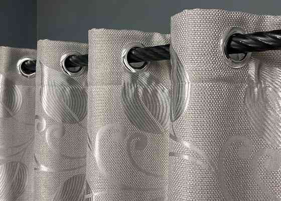 Комплект штор на люверсах VR-Textil Льон Рогожка № 1688ш Світло-сірий 150х250 см 2 шт (37-0239) Київ