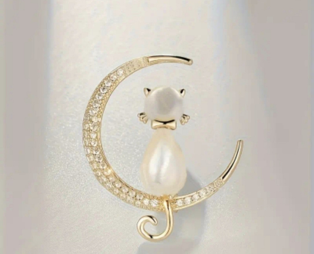 Брошка "Котик на місяці" Сміла - фото 2