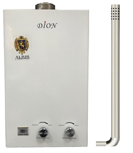 Газова колонка турбована DION JSD-10D проточний водонагрівач турбо із закритою камерою 10 л/хв димохід в комплекті Тернопіль - фото 1